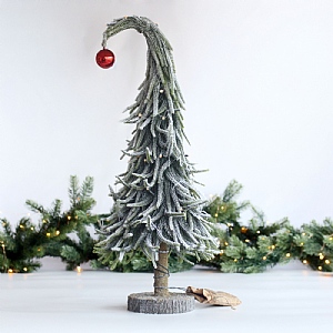 Battery Operated LED Christmas Tree with Red Bauble Top (60cm)