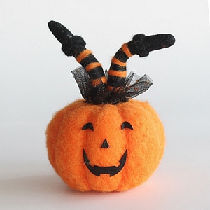 Felt Pumpkin with Witchy Legs