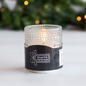 Cut-Glass LED Candle - Dot (8.5x8.5x10cm)