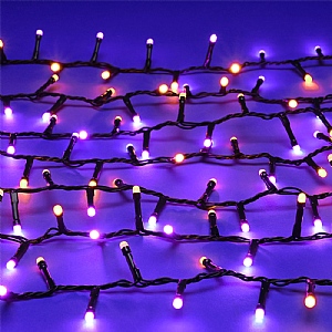 Purple & Orange Glow-worm String Lights (350 LEDs)