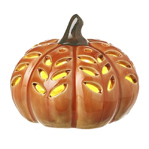 Orange Pumpkin Tealight Holder (10cm)