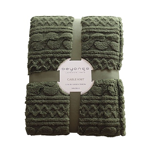 Deyongs Cable Knit Throw – Green (140x180cm)
