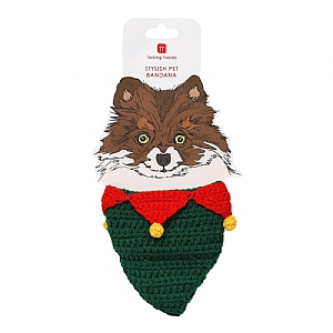 Talking Tables Botanical Pet Christmas Crochet Bandana with Velcro Fastening (Small/Medium)