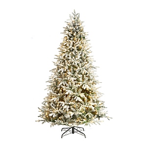 6.5ft Pre-Lit Snowy Harmony Spruce Artificial Christmas Tree