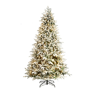 7.5ft Pre-Lit Snowy Harmony Spruce Artificial Christmas Tree
