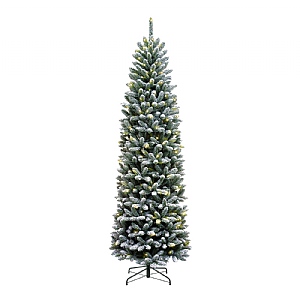 7.5ft Pre-Lit Snowy Kingswood Fir Artificial Christmas Tree
