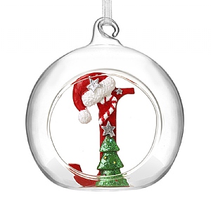 Glass Bauble - J (8cm)