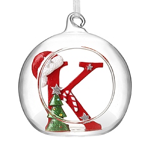 Glass Bauble - K (8cm)