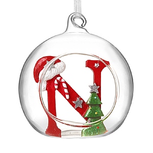 Glass Bauble - N (8cm)