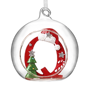 Glass Bauble - Q (8cm)
