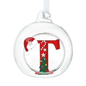 Glass Bauble - T (8cm)