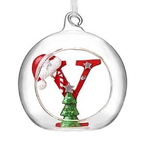 Glass Bauble - Y (8cm)