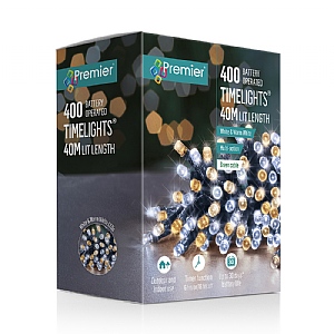 Premier 400 White & Warm White LED Battery Operated Timer Lights