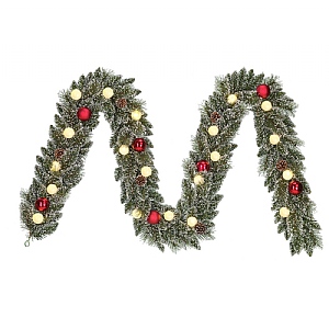 Pre-lit Decorated Red Kaprun Garland