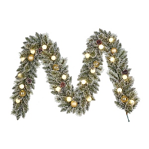 Pre-lit Decorated Gold Kaprun Garland