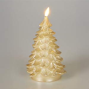 LED Tree Candle - Gold