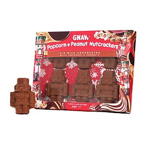 GNAW Popcorn & Peanut Nutcracker Gift Set 6 Milk Chocolates (180g)
