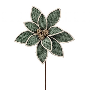 Edge Poinsettia Stem - Green (56cm)