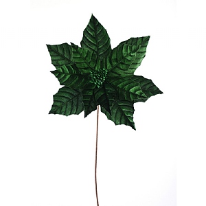 Poinsettia Stem - Emerald (56cm)
