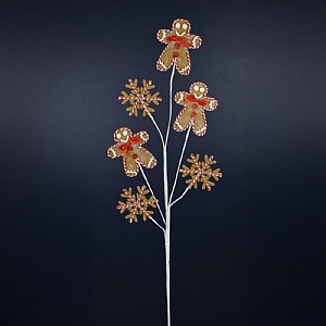 Gingerbread Snowflake Spray (78cm)