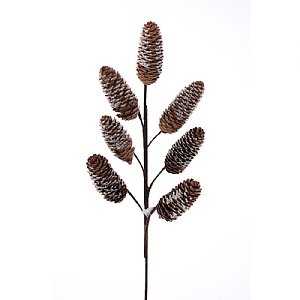 Frosted Pine Cone Spray - Natural (56cm)