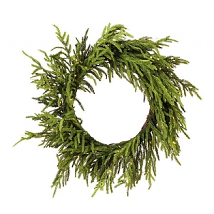 Norfolk Pine Wreath LED Lit - Battery Operated (24")