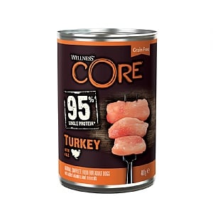 Wellness CORE® Adult Wet Dog Food 95% Single Protein Turkey with Kale (400g)