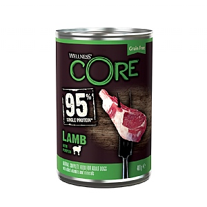 Wellness CORE® Adult Wet Dog Food 95%  Single Protein Lamb with Pumpkin (400g)
