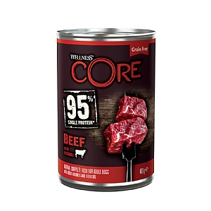 Wellness CORE®Adult Wet Dog Food 95% Single Protein Beef with Broccoli (400g)