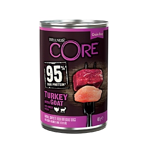 Wellness CORE® Wet Dog Food 95% Duo Protein Turkey with Goat & Sweet Potato (400g)