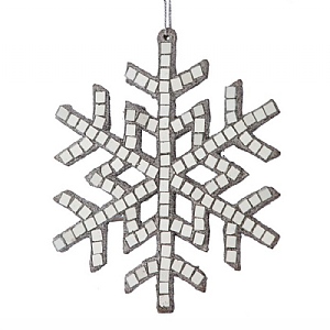 Modern Mirror Snowflake Hanging Decoration (14cm)