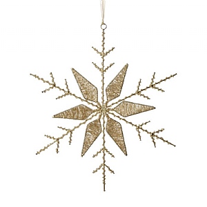 Fluret Snowflake Hanging Decoration - Champagne (30cm)
