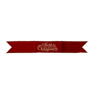 Velvet Merry Christmas Banner (15x110cm) - Red