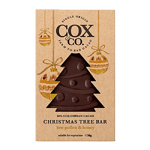 Cox&Co 61% Colombian Cacao Bee Pollen & Honey Christmas Tree Bar (50g)