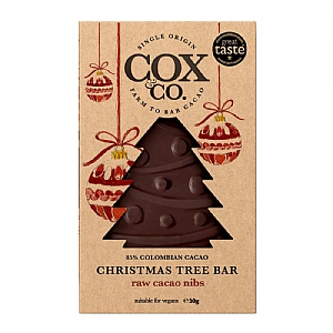 Cox&Co 85% Colombian Cacao Raw Cacao Nibs Christmas Tree Bar (50g)