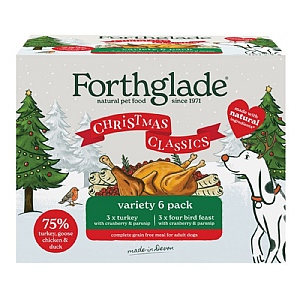 Forthglade Christmas Wet Dog Food, Turkey & Four Bird Feast (6 x 395g)