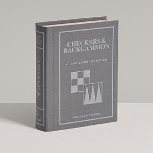 Checkers Backgammon Vintage Bookshelf Edition