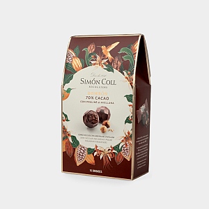 Simon Coll 70% Cocoa Chocolate with Hazelnut Praline Case (144g)