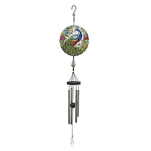 Small Glass Suncatcher Windchime - Peacock