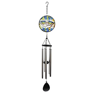 Stained Glass Suncatcher Wind Chime -  Blue Tit