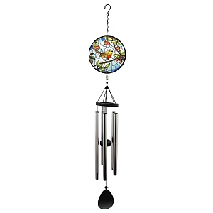 Stained Glass Suncatcher Wind Chime - Robin