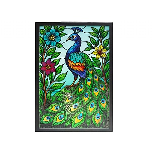 Backlit Solar Wall Art Peacock