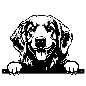 Peeking Dog Silhouette - Golden Retriever