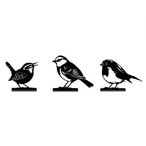 Metal Peeking Wildlife Silhouette - Set of 3 Birds