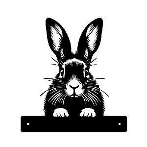 Metal Peeking Wildlife Silhouette - Rabbit