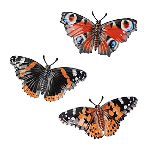 Metal Butterfly Wall Art - Realistic (Set of 3)