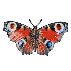 Medium Metal Realistic Butterfly Wall Art - Peacock