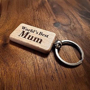Wooden Keyring Worlds Best Mum
