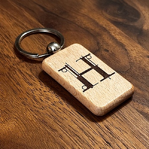 Wooden Keyring Geometry H