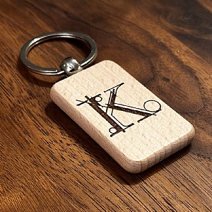 Wooden Keyring Geometry K